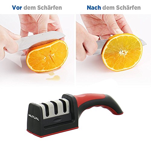 MUTUAL® Messerschärfer Knife Sharpener Knife Sharpening Stone Sharpener Knife Sharpener with 3 Levels - 2