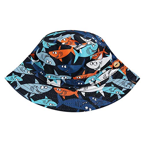 Guesthome Kid Baby Boy Girl Cartoon Beach Adjustable Chin Strap Sun Protection Bucket Hat, Suit for 2-6 Years Old Baby, Kids Outsides Necessity, New Fashion Design Sports Hat