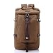 Produktbild RucksackDamen Herren Studenten Backpack Multifunktionaler Zylinder Rucksack Schüler Khaki Leinwand Backpacks für Wandern Reisen Camping
