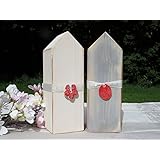 Shabby Chic Holzhäuser Weiß Grau mit Keramik-Deko