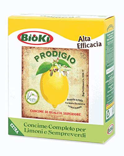 Bioki Prodigio Limone - Abono mineral específico para plantas de cítricos, limón, naranja, mandarina, etc, estuche de 900 g