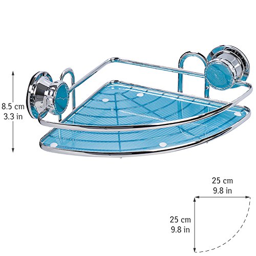 Tatkraft Vacuum Screw HARD Kaiser Eckregal Dusche Badewanne Rostfrei Stahl Verchromt 30.5X25X8.5 cm 2 Saugschrauben - 2