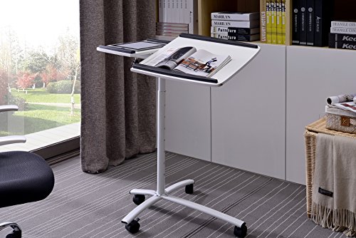 SixBros. Laptoptisch Projektionstisch Weiß – B-001N/2078 – MDF Weiß – Gestell Metall Weiß - 4