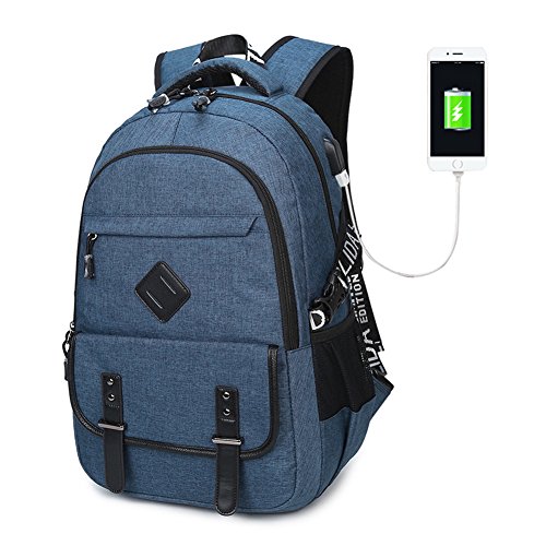Herren Damen schlank Laptop Rucksack 15 6 Zoll Business Rucksack leichte wasserdicht Schulter Notebook Rucksack mit USB-Port  20L  marineblau 