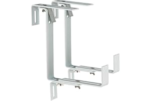 Dehner Blumenkastenhalter Profi für Rohrgeländer, 2 Stück, Metall, weiß