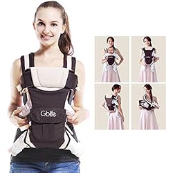 GBlife Porte Bébé Ergonomique Multiples Positions Multi-fonctions Mains Libres Ajustable Sac à Dos pour Bébé nouvelles nés et petits enfants Pochette Souple Structuré élingu Pratique et Confortable