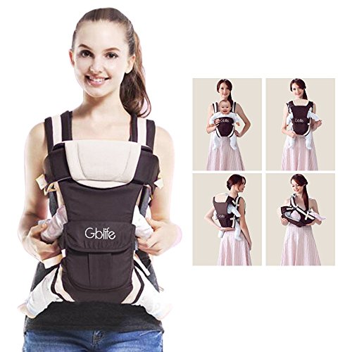 GBlife Porte Bébé Ergonomique Multiples Positions Multi-fonctions Mains Libres Ajustable Sac à Dos pour Bébé nouvelles nés et petits enfants Pochette Souple Structuré élingu Pratique et Confortable