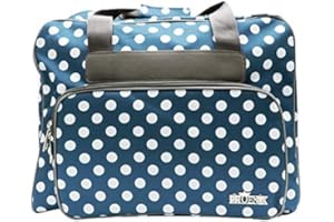 Phönix Taschen für Nähmaschinen 45x21x37cm und Overlockmaschinen 39x32x36cm (Polka Dots Blau, Nähmaschinentasche)