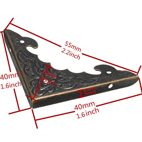 KING DO WAY 12X 55*40*16mm Retro Eckenschutz Kantenschutz Metallecken Deko Für Tisch Schmuckkasten - 5
