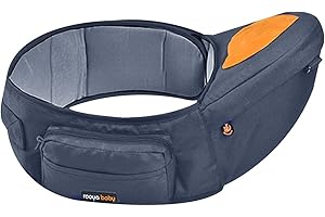 SONARIN Ergonómico Portabebé Asiento de Cadera,Portador de Bebé Multifuncional Taburete de Cintura Ligero Ajustable con Bolsillo Lateral para Bebé Niño Pequeño 0-36 Meses(Gris)