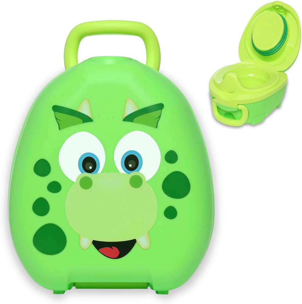 My Carry Potty - Travel Potty, Award-Winning Portable Toddler Toilet Seat for Kids to Take Everywhere (Dino)