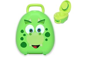My Carry Potty - Travel Potty, Award-Winning Portable Toddler Toilet Seat for Kids to Take Everywhere (Dino)