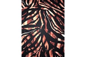 Printed Floral Georgette Crepe Soft Touch Sheer Fabric | Dressmaking Fabric Material | Sold by The Metre | Same Day Dispatch | by Tia Knight (Black/Rust Animal Print, SQ395 BKRST)
