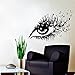 Produktbild jiushizq Schöne Frau Augen Vinyl Wandaufkleber Auge Mit Schmetterlingen Home Schlafzimmer Kunst Mode Dekor Make-Up Salon Wandmalereien Schwarz 56x76 cm