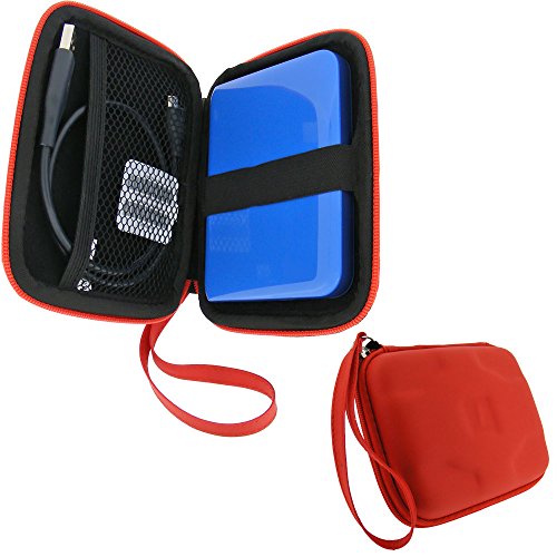 igadgitz Rot EVA Hart Tasche Schutzhülle für Western Digital My Passport Ultra, Ultra Metal, Air, Mac, X & WD Elements 500GB 1TB 2TB 3TB Tragbare Externe Festplatte Etui Case Cover