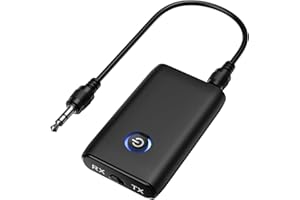‎BRIFIT Brifit Bluetooth Adapter, 2 in 1 Aux Bluetooth 5.3 Transmitter Empfänger für TV Audio,【Plug & Play】 Low Latency Audio Sender Klinke 3,5mm für TV, Lautsprecher, Kopfhörer, Heimstereo, USB Aufladung