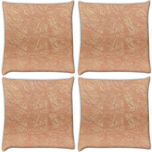 Snoogg Wall Stickers Pack of 4 Digitally Printed Cushion Cover Pillows 18 x 18 Inch