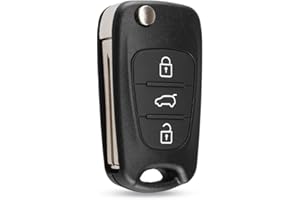 CABLEPELADO AUTOZOCO Carcasa Mando Llave De Coche 3 Botones Compatible con Hyundai Elantra / i20 / i30 / i40 / IX20 / IX35 / IX55 / Santa Fe (II/2/III/3) / Veloster, Botones de Abrir, Cerrar y Maletero