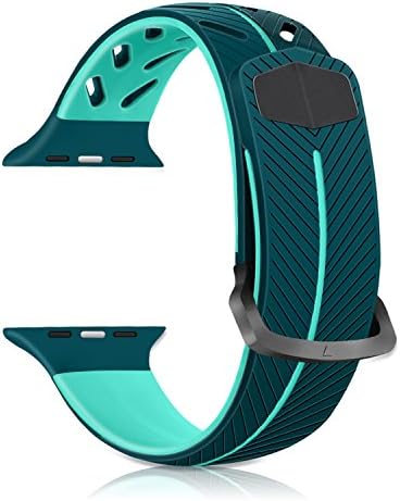 TZFOX For Apple Watch Straps Apple Watch Nike+ Series 1 Series 2 Series 3 Soft Silicone Sport Replacement Bands iWatch Nike Band (Green &amp; Mint, 42MM)