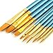 Susenstone 10Pcs Artists Paint Brush Set Acrylic Watercolor Round Pointed Tip Nylon Hair