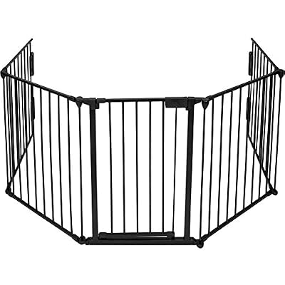 Infantastic TecTake Barrière de sécurité grille de protection pour enfants pour cheminée et escaliers longeur totale 3 mètres
