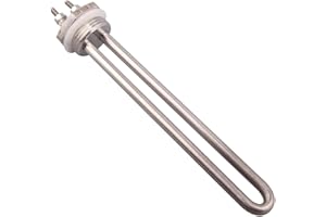 MNUPL 1pc 12v Elemento Riscaldante DC Resistenza Solare a Forma di U DN25 Elettrico Immersione Acqua Elemento Caldaia Tubolare Riscaldatore 100w 150w 200w(Heater Only,200w)