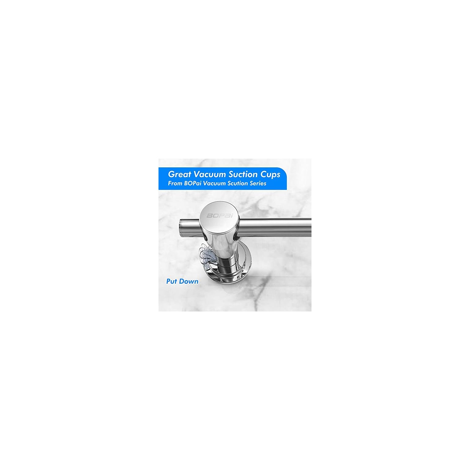 BOPai 60CM Single vacío Ventosa Toallero De Barra Toallero Para Baño