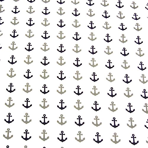0,5m Jersey weiß Mini-Anker ca. 1cm in grau + dunkelblau & 0,5m Bündchen uni dunkelblau Breite 70cm (Schlauchware 2x35cm) Muster-Mix 95% Baumwolle 5% Elastan - 2