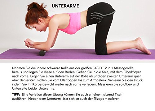 Faszien Fitness Sets: Faszienrolle + Mini-Rolle (+ Duoball + Faszienball) + Baumwoll-Turnbeutel + 16seitiges Trainingsheft in Farbe + eBook - 6