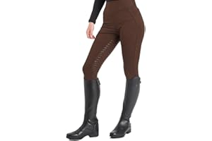 AUTUMNN EQUESTRIAN Riding Tights Equestrian Ladies High Line Full Seat Silicone Grip with Phone Pockets Horse Riding/Gym/Yoga Leggings Tights Breeches Equine