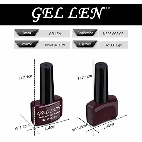Gellen Soak off Gel Nagellack UV Gel Led Nagellack 6 verschiedene Farben (6pcs×8ml) Set 50 - 6