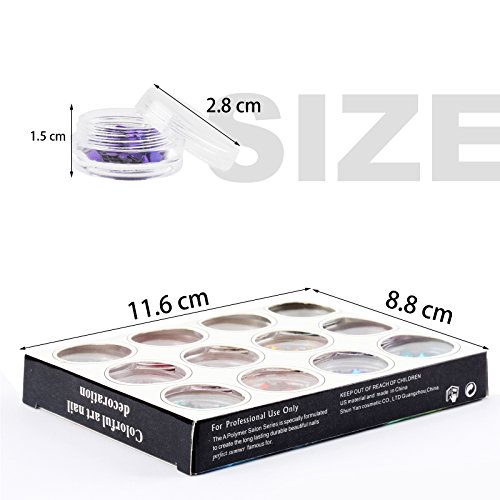 Gellen glitzer Puder für Nageldesign 12 Farben #set 1 - 7