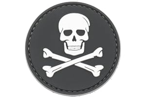 LA PATCHERIA Patch Jolly Roger 6x6cm - Patch 100% Gomma con Velcro® originale Velcro® Brand Hook Cucito sul Retro - 3D alta definizione - per Decorare Giacche, Zaini, Uniformi