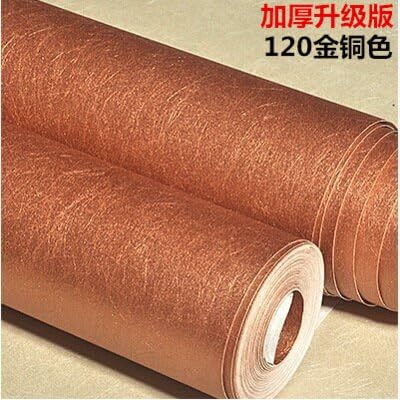 JSLCR The bedroom wall simple modern silk plain color warm bedroom background wall covered with wallpaper 10*0.53 (m),Gold copper