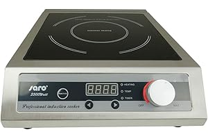 Saro 360-1030 Finja - Fornello a induzione, in acciaio INOX, 15 impostazioni di calore / Timer: 0 - 180 min