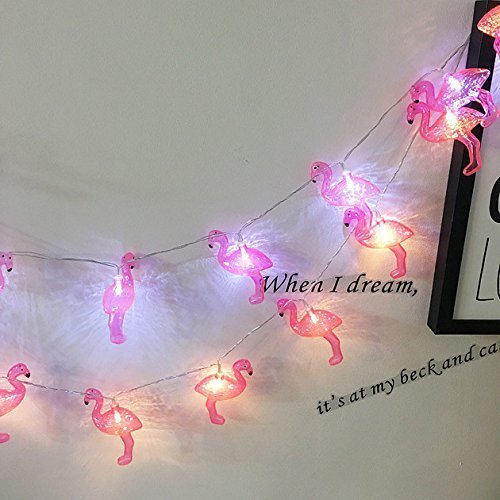 Lichterkette FLOVEME Batteriebetriebene Weihnachtliche mit 10 Stück LED Lichterkette Warmweiß – Flamingo für Party Deko, Garten Deko, Weihnachten, Hotel, Fest Deko, Geburtstag, Hockzeit - 4