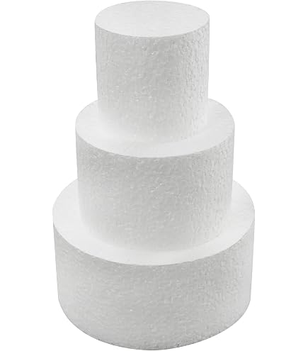 Lot De 6 Disques En Polystyrène Pour Gâteaux Ou Décorations - Blanc - 14.5x14.5x5cm - Pour DIY, Mariage, Noël - 6