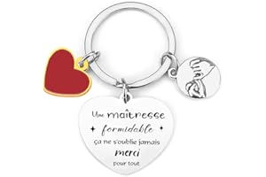 FGHJK Porte clés Maîtresse Cadeau Maîtresse Meilleure Maîtresse Cadeau Maitresse d'école fin d'année Cadeau de fin d'année Cadeau Maitresse d'école Cadeau Femme Porte clés Femme