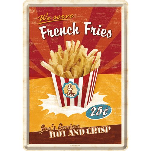 Nostalgic-Art 10256 USA French Fries, Blechpostkarte, 10 x 14 cm