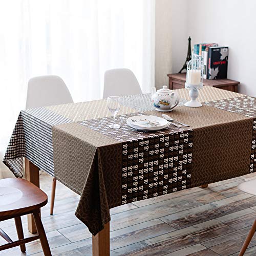 Tischdecke Baumwolle Leinen Tuch Abdeckung Tischdecke Kaffeetischdecke Cafe Restaurant Anti-Dirty Tischdecke Kaffeebohnen 110 * 170
