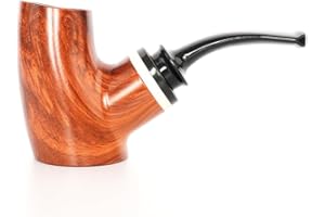 MUXIANG Leimholzpfeife mit gebogenem Stiel (Holzfarbe, Orange)