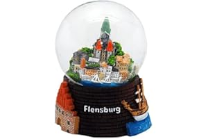 ‎MINIUM COLLECTION Souvenir Snow Globe Flensburg | Shaking Ball Travel Souvenir Germany Gift | W: 65 mm H: 85 mm | Shake Ball Travel Memory | 30041