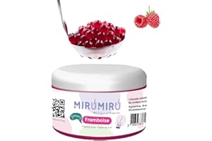 MiruMiru - POPPING BOBA ORIGINALE per Bubble Tea - Lampone - 140g - senza coloranti artificiali, meno zucchero, 100% VEGETALIANO e SENZA GLUTINE
