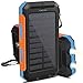 Produktbild Solar Ladegerät Outdoor 10000mAh, OKE Power Bank Solar Back Up Dual USB Anschluss mit LED Notlicht und Kompass auf der Rückseite, Zusatzakku für Handy für iPhone iPad iPod Mobile Handy Tablet Lautsprecher Kamera usw ( blau, schwarz und orange)