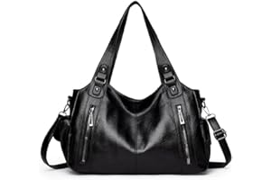 HiTotes Leather Tote Bags for Women Hobo Bags Leather Handbag Satchel Bag Women's Top-handle Bags Slouchy Shoulder Bag Cross Body Bag
