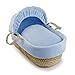 Clair de Lune Honeycomb Palm Wicker Moses Basket (Blue)