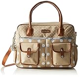 bebe-jou 310039 Wickeltasche in gepunktete Naturfarben und mit passender Wickelunterlage, beige