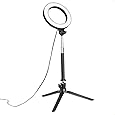 Docooler 6inch Ring Light with Stand, 3-Colors Dimmable Standing Floor Light for Vlogging YouTube Video Make-up Selfie, USB Powered