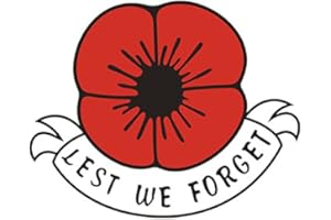 INFLUENT UK Lest we Forget Poppy Flower, Remembrance Day Sticker, Poppy Flower Decal, car, Window, Fridge, Laptop Sticker (Large - 20x16cm)