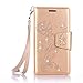Price comparison product image Samsung Galaxy J5 (2016) SM - J510 Case ,Billionn Bling Butterfly Embossed Premium PU Leather Magnetic Flip Cover Shell Stylish Glitter Diamond Wallet Case Folio Holster for Samsung Galaxy J5 (2016) SM - J510 (gold)